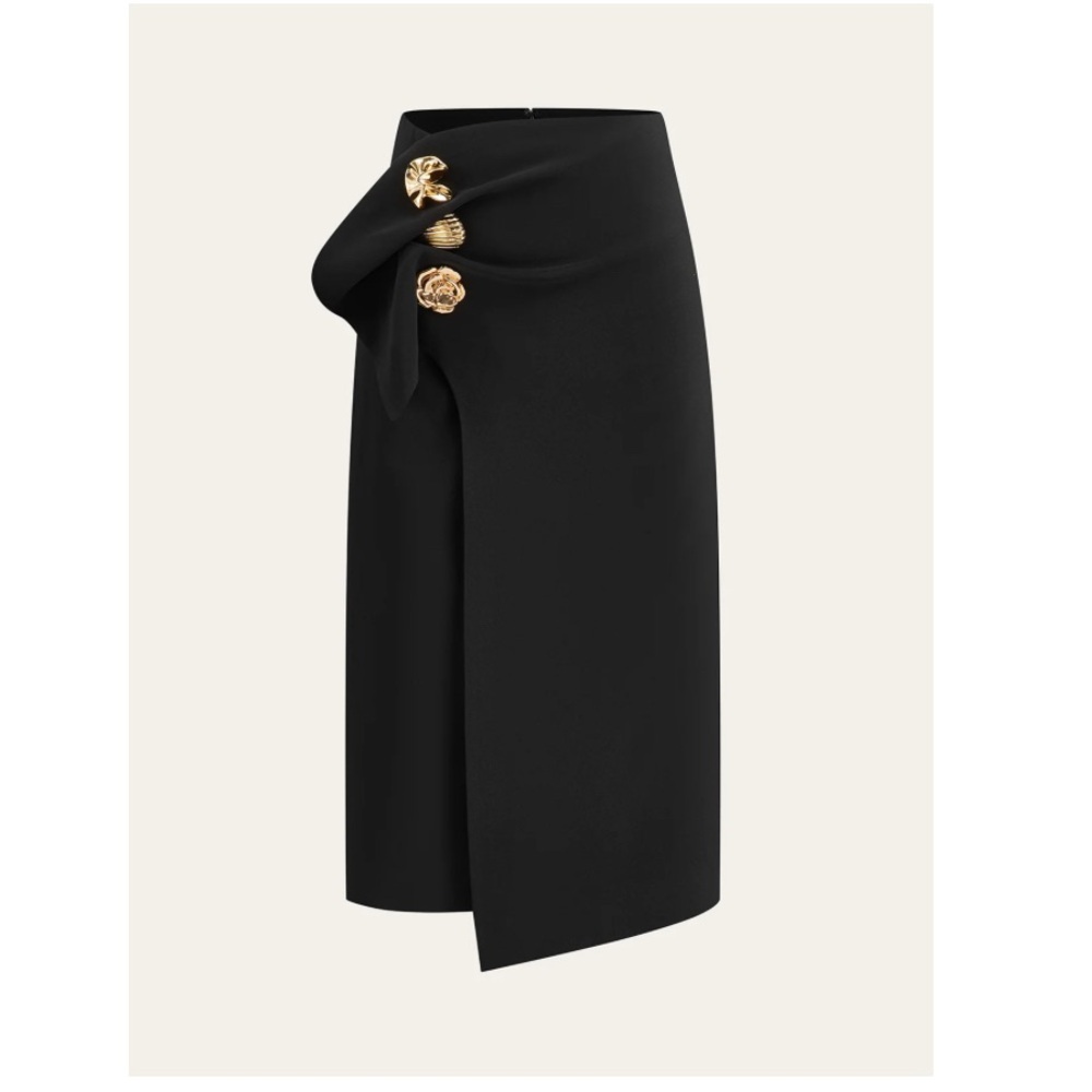 Commence Black Skirt with Gold Accents NWT